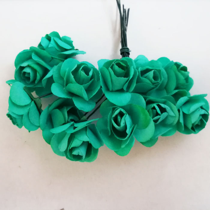 Букет бумажных роз бирюзового цвета ,размер цветка 1.5 см (2)