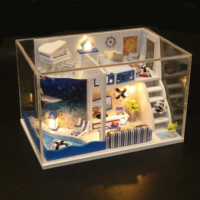 Набор для создания комнатной миниатюры  DIY "Дом с бассейном"    