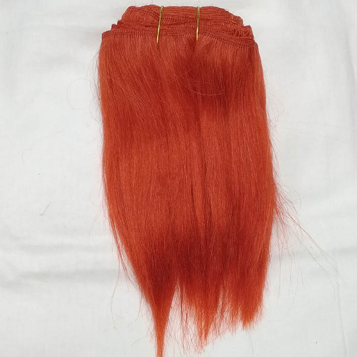 Волосы ангорской козы на трессах прямые цвет огненно-рыжий, 20 гр  