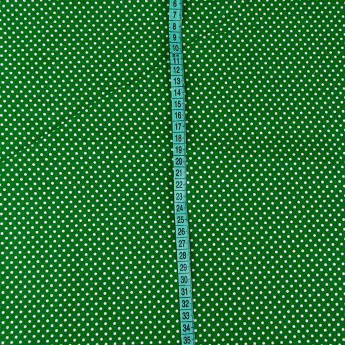 Ткань х/б в мелкий горошек зеленая . (3)