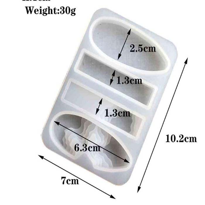 Молд силиконовый Полусрезы камней для украшений,7х10.2 см  - 1