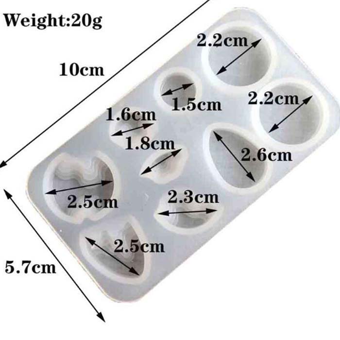 Молд силиконовый Полусрезы камней для украшений,5,7х10 см  