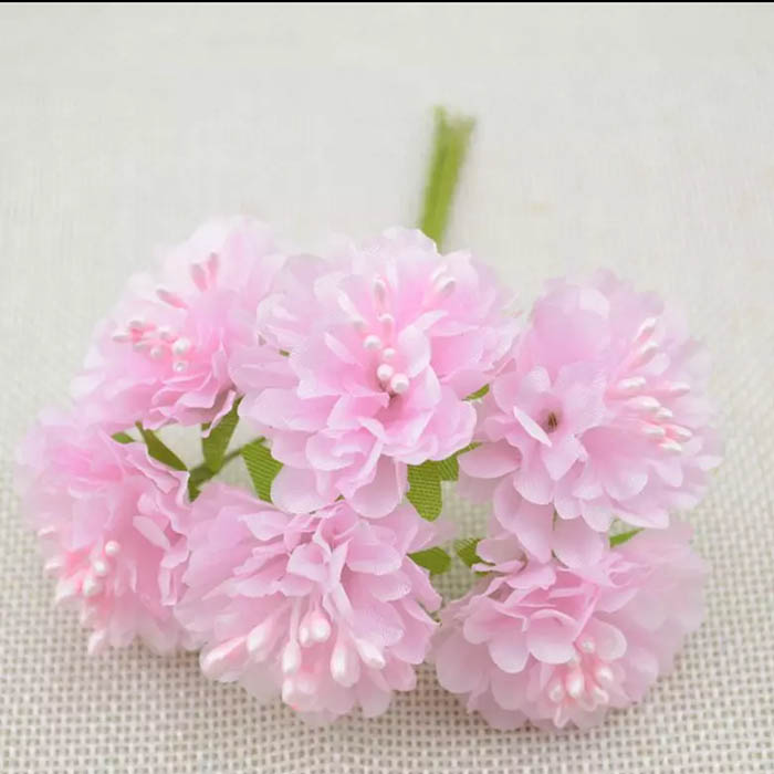 Букет тканевых цветочков нежно-розовый 