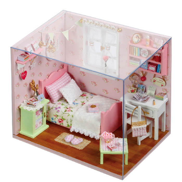 Набор для создания diy комнаты "Розовая комната" с пылезащитной коробкой   