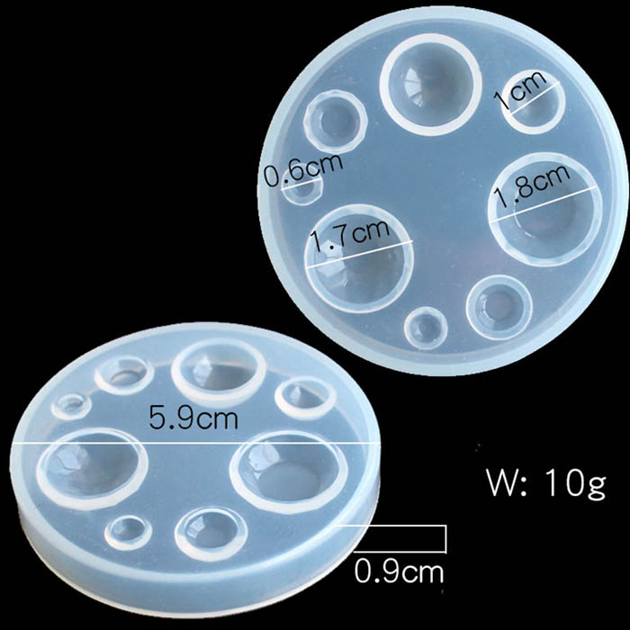 Молд для украшений "Полусферы разные",5.9 см 