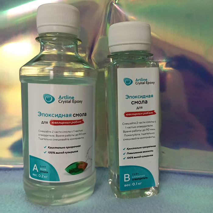 Ювелирная эпоксидная смола Artline Crystal Epoxy универсальная (2-компонентная),300 грамм