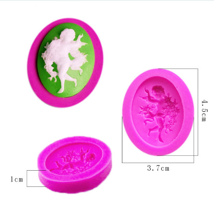 Молд силиконовый Камея с ангелом, 4.5х3.7 см (2)