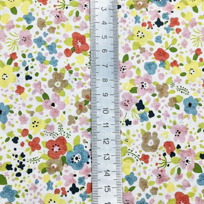 Ткань с мелким принтом  мелкие цветные цветочки, хлопок , Европа - 1