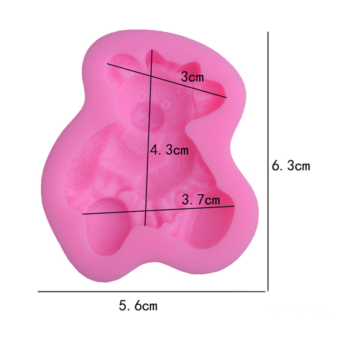 Молд силиконовый "Медведь с бантиком" 5.6х6.3 см (2)